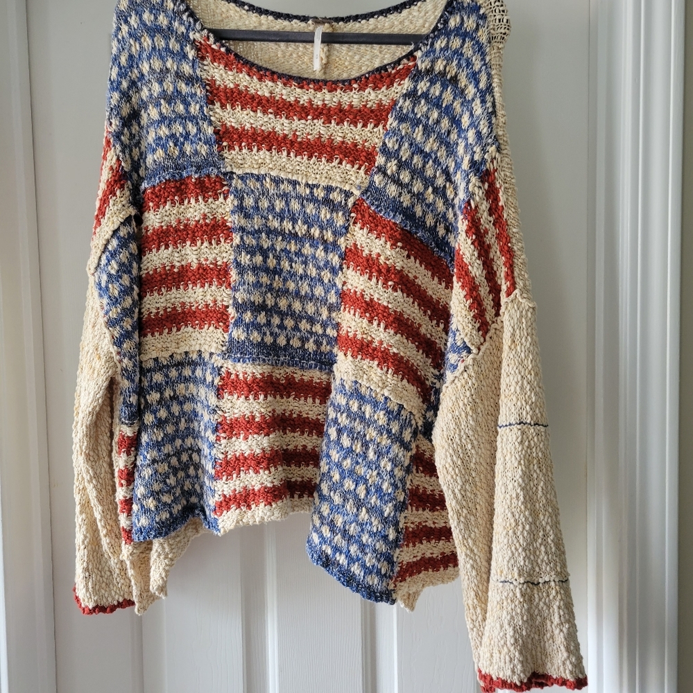 Free People American Flag Sweater